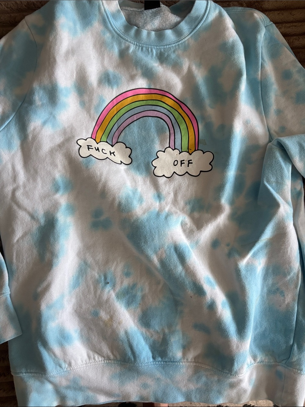 Women’s Tie-Dye Rainbow Graphic Sweatshirt - Blue